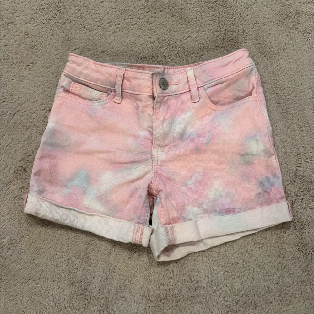 GAP Stretch Midi Denim Tie Dye Girls Shorts size 8